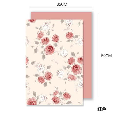 Eco-Friendly Recyclable Floral Wrapping Paper Simple Rose Bouquet Waterproof Single-Sided Coating Offset Printing Compatible New
