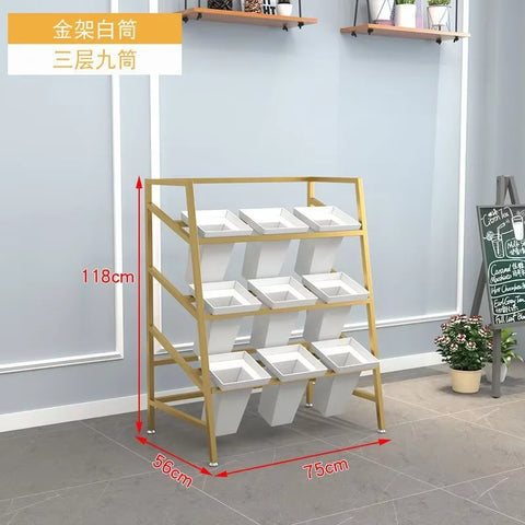 Multi-layer Durable Iron Art Flower Bucket Display Stand Home & Garden Shelf for Waking and Growing Flowers Wedding Shelf