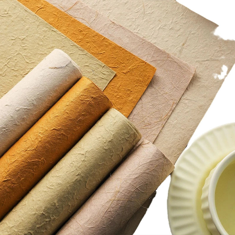 Floral Premium Sense Flower Wrapping Paper Hand Torn Dongba Paper Thickened Art Paper Bouquet Material Virgin Pulp Style PE