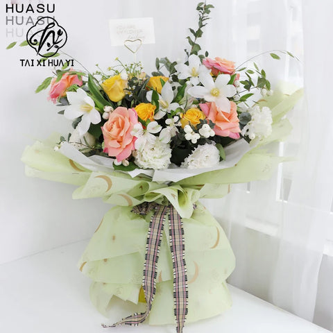 Wholesale Moon Pattern Art Paper Flower Wrapping Waterproof Birthday Gift Packaging Tissue for Florists Gift Wrapping Paper