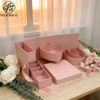 Rotating Square Rigid Gift Box Sponge Flower Packaging Valentine's Day Qixi Wedding Birthday Recycled Materials Coated Paper