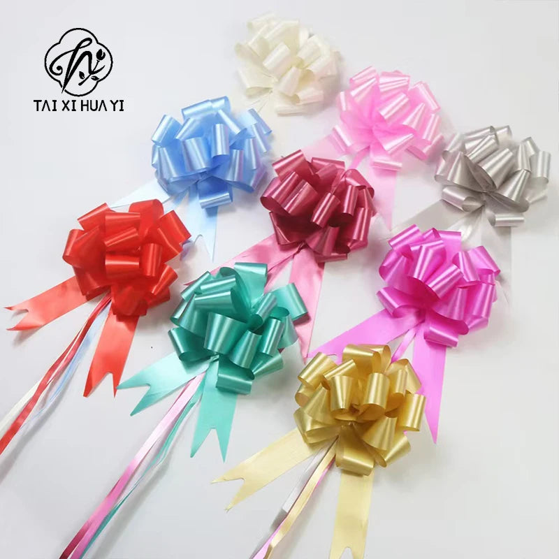 120cm Mixed Color PP Material Pull Bows with Ribbon for Wedding Birthday Anniversary Party Favors Gifts No Logo Main image