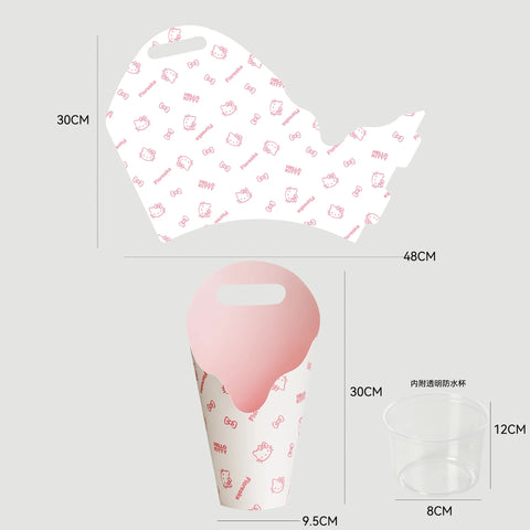 New Flowery Brand Recyclable Oil-Painted Handheld Ice Cream Shaped Stamping Paperboard Liner Customizable Gift Craft Box