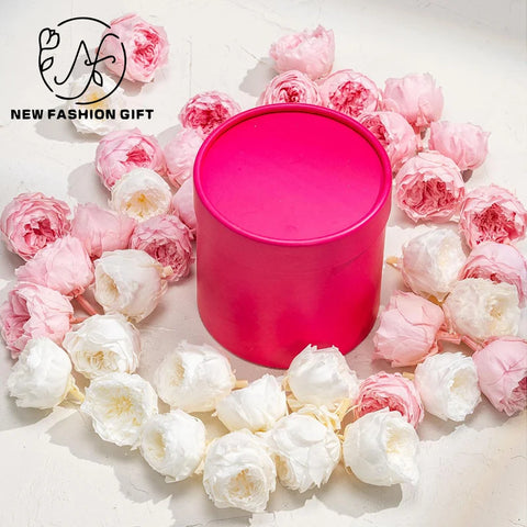 Portable and Waterproof Biodegradable Kraft Paper Flower Box Handheld Round Cylinder Packaging for Fashionable Gifts