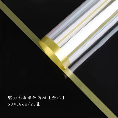 Transparent Border Coated Single-Sided OPP Waterproof Eco-Friendly Recyclable Offset Printing Compatible Flower Paper