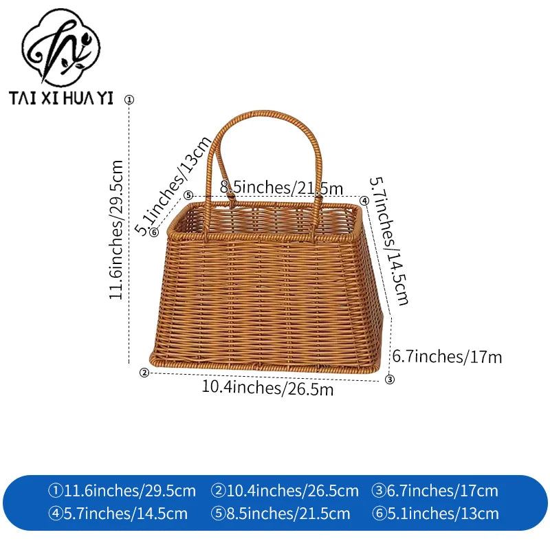Handmade New Flower Decorative Woven Basket with Handle for Food or Gifts Premium Packaging & Printing Product