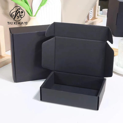 Durable Black Rectangular Cardboard Airplane Packaging Box with Embossing for Safe Shipping and Mailing