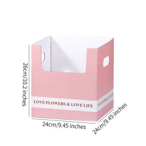 Unique Square Folded Flower Gift Box Bonsai Pot Holder for Flower Shop Paper Wrap Material