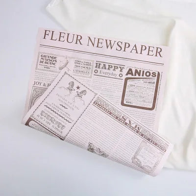 New Retro Hand-Made Coated Eco-Friendly Recyclable Water-Proof Single-Sided Flower Wrapping Paper with Kraft Paper Art