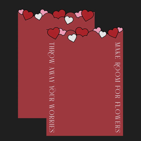 Heart-shaped Flower Wrapping Paper Double-sided PE Coating Antistatic for Valentine's Day Art Paper Packaging