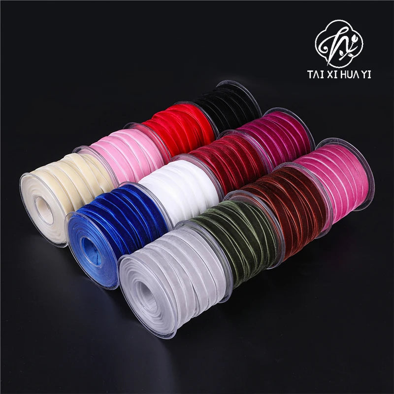 Single Sided 1cm & 2.5cm Velvet Non Elastic Plush Belt Luxury Christmas & Valentine's Day DIY Bow Accessory for Weddings