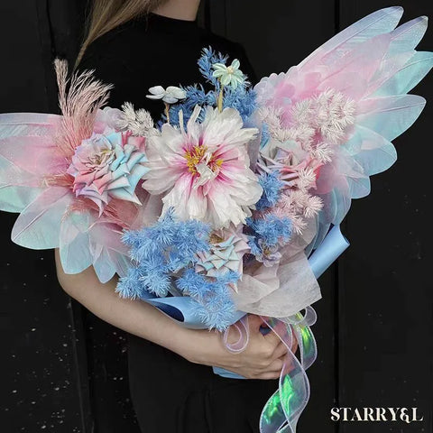Sky and Birds Flower Kraft Paper Packaging DIY Handmade Wings Alien with Single-Coated Side