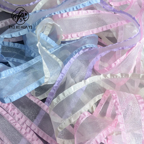 Meteorite Lime Luxury DIY Flower Satin Gift Packaging Clothing Collar Folded Skirt Edge Ribbon Accessories Christmas Wedding