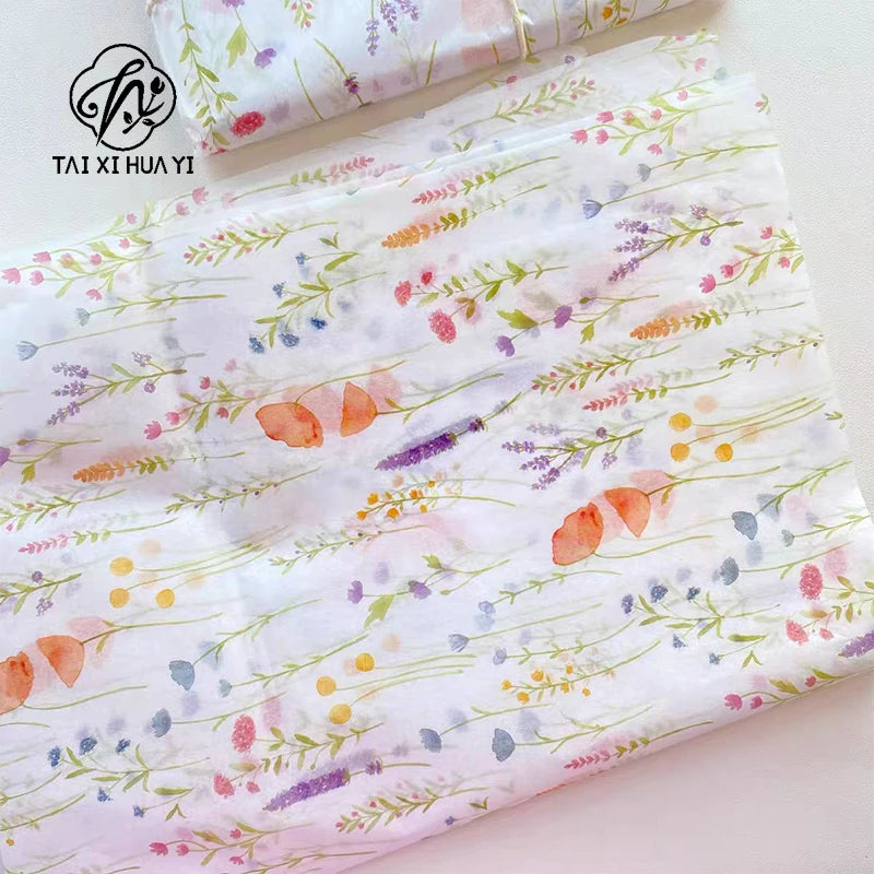 Lavender Art Recyclable Colourful Floral Series Gift Wrapping Material Art Paper Large Sheets 50x70cm Modern Luxury Creative