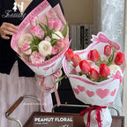 Mother's Day Eco-Friendly Recyclable Sweetheart Style Flower Kraft Paper Packaging Single Side Coated Elegant Romantic Gift Wrap