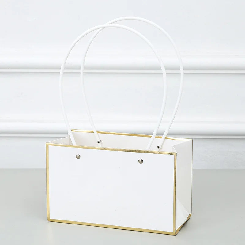 Popular Rectangular Floral Bouquet Packaging Gift Bag Flower Boxes for Bouquets Embossing Printing for Craft Paper Supplies