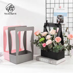 Simple Portable Paper Box Matt Lamination Flower Basket for Wedding Decor Packaging for Flowers and Folders