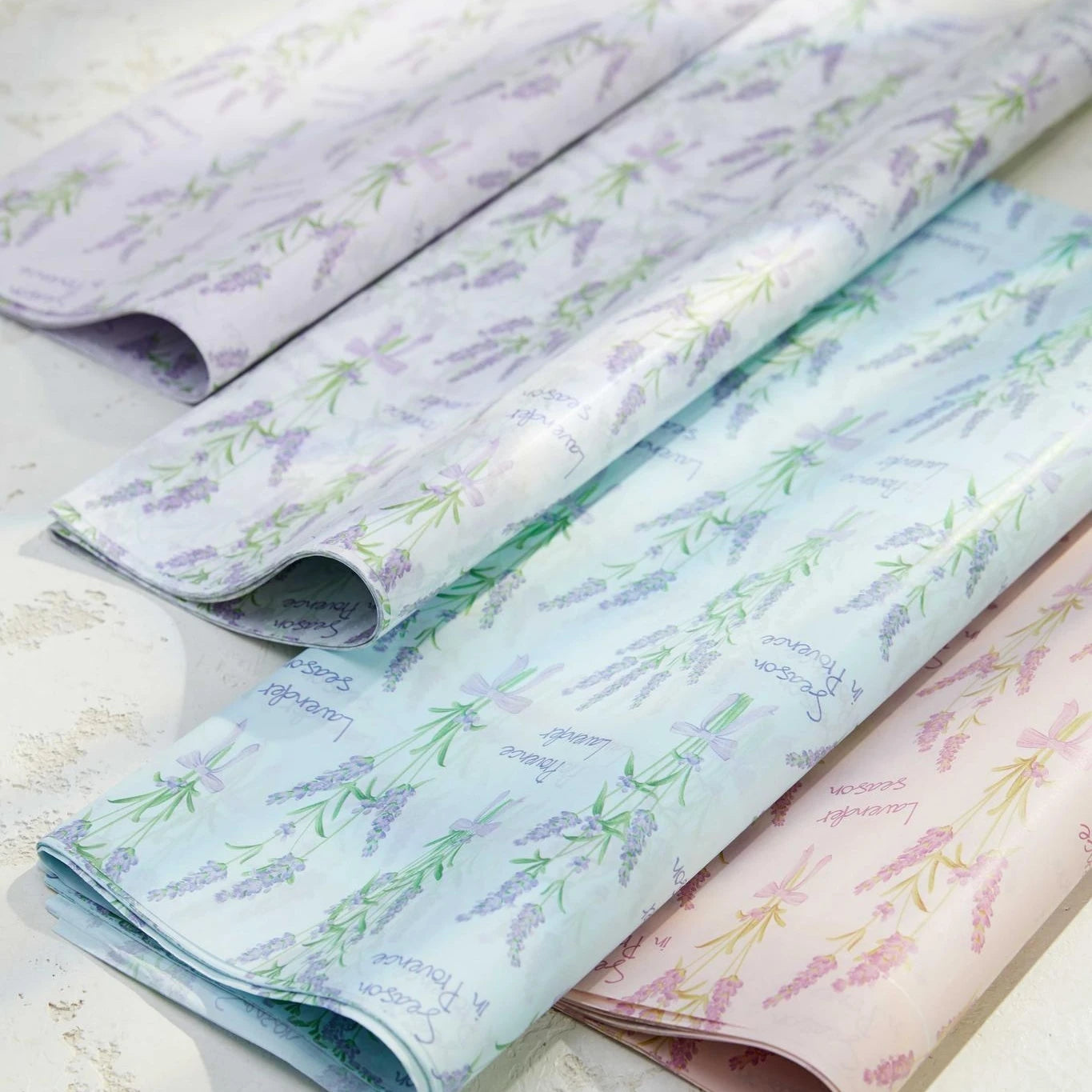 Wholesale Waterproof Art Paper Single Side Coated Surface for Flower Bouquet Knot Wrapping Beautiful Floral Design รูปสินค้าหลัก