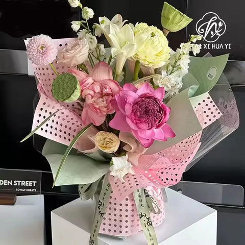 Single-Sided Coated Embossed Hollow Hole Paper Flower Waterproof Decorative Packaging Paper