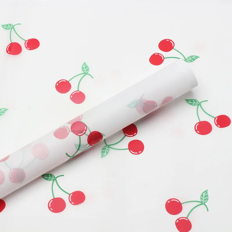 Cherry Flower DIY Handmade Bouquet Packaging Paper Korean Su Plastic Single Side Coated Semi Transparent