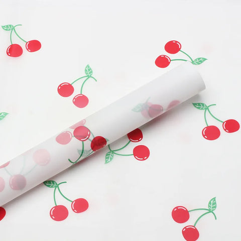 Cherry Flower DIY Handmade Bouquet Packaging Paper Korean Su Plastic Single Side Coated Semi Transparent