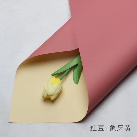 Handmade Ou Ya Two-Color Floral Wrapping Paper Waterproof Flower Packaging with Coating for Bouquets