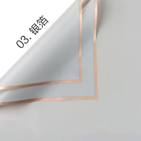 Golden Border Jelly Film Korean Su Flower Bouquet Eco-friendly Recyclable Semi Transparent Waterproof Single-Sided Coated Paper