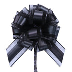 Matte Metallic Organza Pom Pom Pull Bows Floral Gift Wrapping Ribbon for Christmas Weddings Birthdays and Valentine's Day