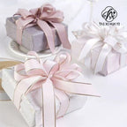 2.5cm Double Side Satin Ribbon Gold Edged Polyester for Wedding or Fashion for Gift & Flower Wrapping Christmas Ribbons