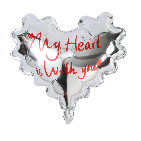 Waterproof Heart-Shaped Balloon for Valentine's Day Wave Floral Resin Paper Packaging Bouquet for Flowers