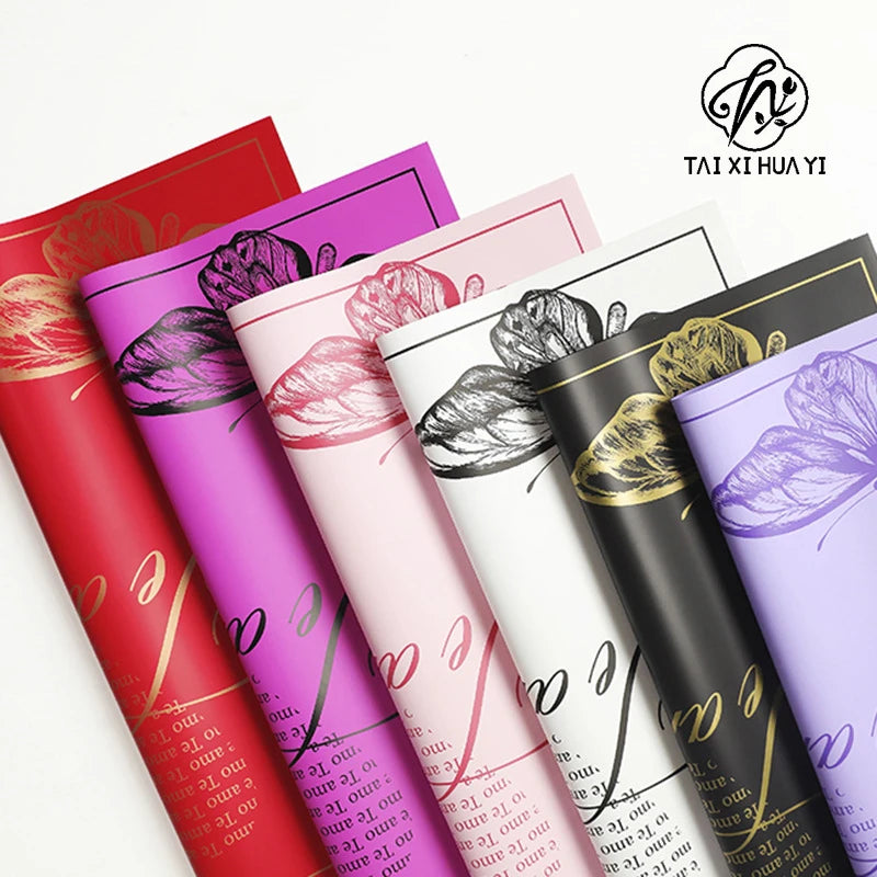 Simple Waterproof Wrapping Paper for Flowers Coated Single Side Flower Bouquet Packaging Material