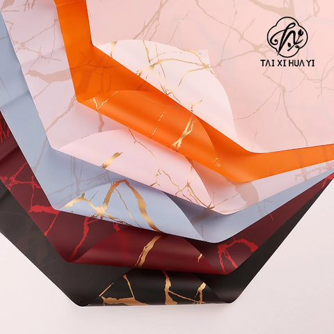 Golden Marble Patterned Flower Packaging Paper Single-Sided Matte Coated Bouquet Packaging