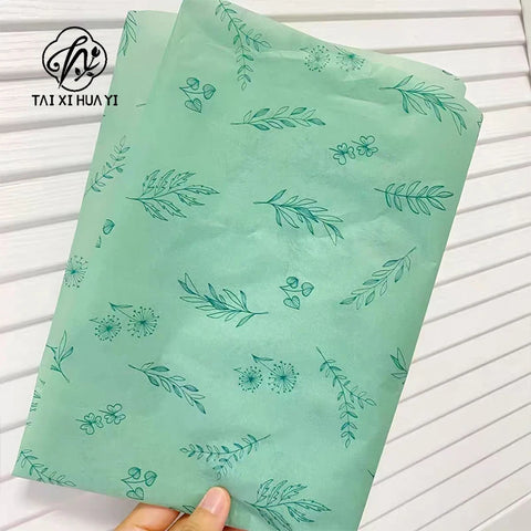 50*70cm White Recyclable Gift Wrapping Paper Flower Design for Clothing Underwear Shoes Socks Packaging