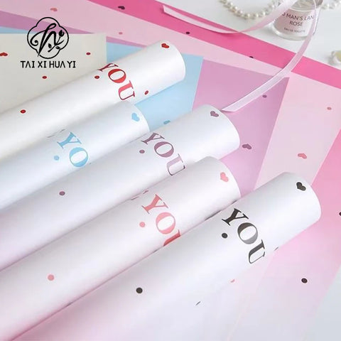 Valentine's Day Florist Qixi Encounter Gradient Wrap Paper Art Paper Fresh Flowers Waterproof Wrapping