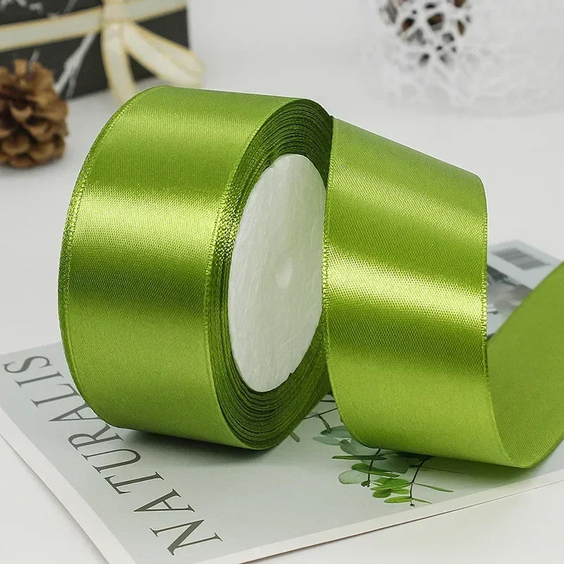 22meters Satin Ribbon 50-Color 4cm Sash DIY Craft Handmade Christmas Wedding Party Fabric Decoration Polyester Gift Ribbons