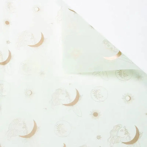 Wholesale Moon Pattern Art Paper Flower Wrapping Waterproof Birthday Gift Packaging Tissue for Florists Gift Wrapping Paper