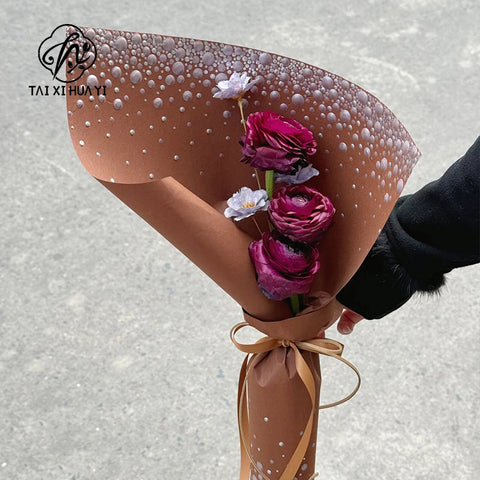 Wholesale Bouquet Wrapping Paper Recyclable Virgin Pulp PE Coating for Flower Packing Wrap