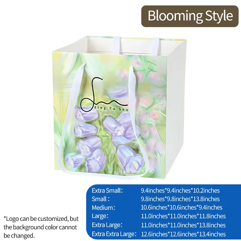 Flower Tote Bag Packaging Paper Bag Internet Famous square Hugging Bag Large Gift Bouquet Handbag