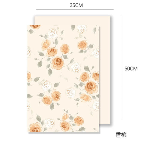 Eco-Friendly Recyclable Floral Wrapping Paper Simple Rose Bouquet Waterproof Single-Sided Coating Offset Printing Compatible New
