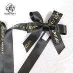 Customized Eco-Friendly Christmas Luxury Gift Wrapping Pull Bow Wine Bottle Neck Decorative Pre-Tied Satin Red Ribbon