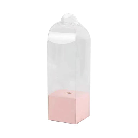 Single Portable PVC Transparent Panoramic Rose Bouquet Flower Boxes Christmas Cute Little Rose Gift Box with Embossing Printing