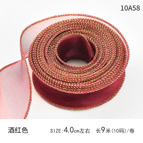 Fishtail Luxury Satin Silk Ribbon Fresh Flower DIY Material Wavy Edge Bow Ribbon Cake Edge Christmas