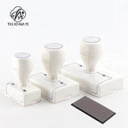Office Flash Rubber Stamps Case with Plastic Blank Ink Stamp Mount Shell and Handle for Household Grocery and Gift Industries
