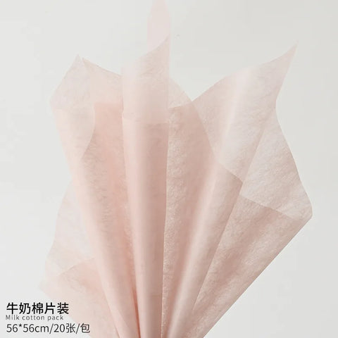 Korean Style Single-Sided Coated Cotton Paper Milk Cotton Flower Packaging with Extracted Design