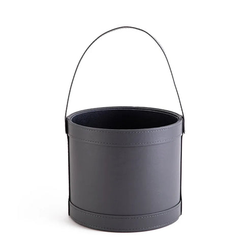 Elegant Handheld Leather Hug Boxes Paper Souvenir Flower Gift Boxes with Round Bucket for Bouquets
