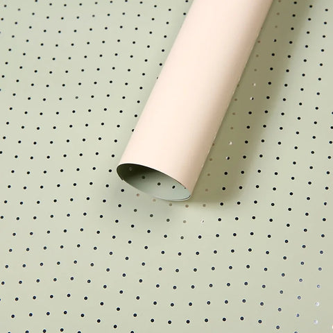 High-End Aluminum Plated Round Dot Thickened Wrapping Paper Small Waterproof Flower Design Single Side Coating