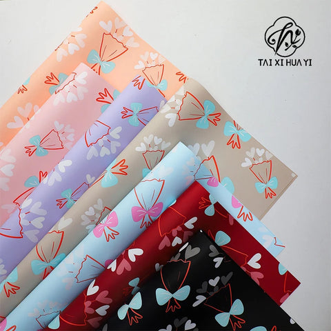 Valentine's Day Children's Day Gift Flower Packaging Paper Single-Sided Coated Waterproof Bow Design