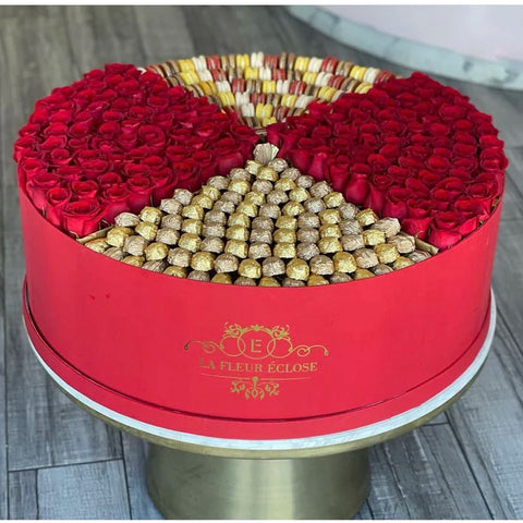 Wholesale Large Size Round Hat Box for Hat Sets Floral Bouquet Box Round Rose Gift Flower Boxes With Gold Foil Stamp Logo