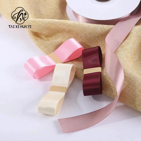 2.5cm Dacron Satin Ribbon-Luxury Biodegradable Ribbon for Valentine's Day Wedding & Christmas Gift Packaging