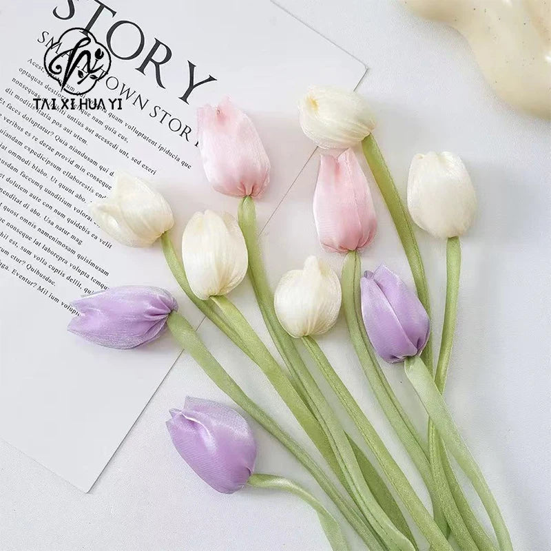 Tulip Flower Jewellery Accessories for Mother's Day for Curtain Cake Flower Shop Decor Handmade DIY Ornaments Great Gift Idea Secondary image